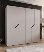 Armoire / 4 portes / Couleur : Cachemire / 2 compartiments / 2 tringles à vêtements / Poignées : Noir / Fonction Soft-Close / Dimensions : 200 x 52 x 202 cm / Chants ABS