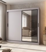 Penderie / Armoire à portes coulissantes / porte miroir décorative / cachemire / 10 compartiments / 2 tringles à vêtements / 200 x 62 x 200 cm / Pour chambre à coucher