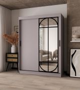 Penderie / Armoire à portes coulissantes / Couleur : cachemire / 2 tringles / 5 compartiments / Finitions haut de gamme / 150 x 62 x 200 cm / Pour chambre à coucher