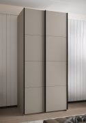 Armoire à portes coulissantes / Armoire à vêtements | 245,5 x 100 x 64 cm | 2 tringles à vêtements | 6 compartiments | 6 étagères | 2 portes coulissantes | Couleur : cachemire | Fermeture en douceur