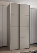 Armoire / Armoire à portes coulissantes | 2 portes coulissantes | 2 tringles à vêtements | 245,5 x 100 x 64 cm | 6 compartiments | 6 étagères | Couleur : cachemire | Fermeture en douceur