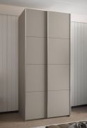 Penderie / Armoire à portes coulissantes / 245,5 x 110 x 64 cm / 6 étagères / 2 tringles à vêtements / 6 compartiments / 2 portes coulissantes / Couleur : Cachemire / Soft-Close