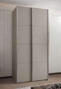 Armoire / Armoire à portes coulissantes | 2 portes coulissantes | 6 étagères | 245,5 x 120 x 64 cm | 2 tringles à vêtements | 6 compartiments | Couleur : cachemire | Fermeture en douceur