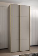 Armoire / Armoire à portes coulissantes | 6 étagères | 245,5 x 120 x 64 | 6 compartiments | 2 tringles à vêtements | Fermeture en douceur | Couleur : cachemire | 2 portes coulissantes