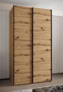 Penderie / Armoire à portes coulissantes / 245,5 x 130 x 64 cm / 2 tringles à vêtements / 6 compartiments / 6 étagères / 2 portes coulissantes / Couleur : Chêne Artisan
