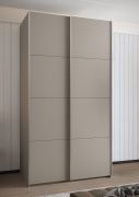Penderie / Armoire à portes coulissantes / 245,5 x 130 x 64 cm / 2 tringles à vêtements / 2 portes coulissantes / 6 étagères / 6 compartiments / Couleur : Cachemire / Soft-Core