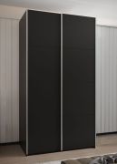 Armoire / Armoire à portes coulissantes | 245,5 x 140 x 64 cm | 2 tringles à vêtements | 2 portes coulissantes | Fermeture en douceur | 6 étagères | 6 compartiments | Couleur : noir