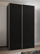 Armoire / Armoire à portes coulissantes | Bords en ABS | 245,5 x 150 x 64 cm | 6 compartiments | 2 tringles à vêtements | 2 portes coulissantes | Fermeture en douceur | Couleur : noir
