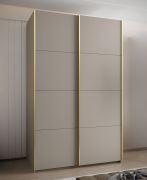 Armoire / Armoire à portes coulissantes | 6 étagères | 2 tringles à vêtements | 245,5 x 150 x 64 cm | 6 compartiments | 2 portes coulissantes | Fermeture en douceur | Couleur : cachemire