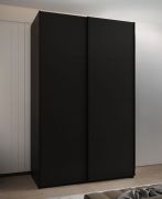 Armoire / Armoire à portes coulissantes | 10 étagères | 11 compartiments | 245,5 x 150 x 64 cm | 2 tringles à vêtements | Fermeture en douceur | Couleur : noir | 2 portes coulissantes