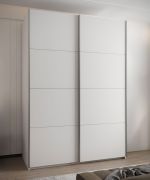 Penderie / Armoire à portes coulissantes / 245,5 x 180 x 64 cm / 2 portes coulissantes / 2 tringles à vêtements / 11 compartiments / 6 étagères / Soft-Close / Couleur : Blanc