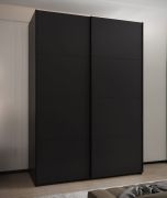 Armoire / Armoire à portes coulissantes | 11 compartiments | 245,5 x 180 x 64 cm | 2 portes coulissantes | 2 tringles à vêtements | 10 étagères | Couleur : noir | Fermeture en douceur