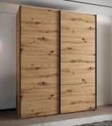 Armoire / Armoire à portes coulissantes | 245,5 x 190 x 64 cm | 2 tringles à vêtements | 2 portes coulissantes | 11 compartiments | 10 étagères | Couleur : chêne Artisan