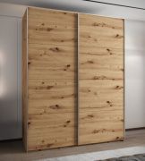 Armoire / Armoire à portes coulissantes | 2 tringles à vêtements | 245,5 x 190 x 64 cm | 2 portes coulissantes | 11 compartiments | 10 étagères | Couleur : chêne Artisan