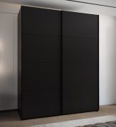 Penderie / Armoire à portes coulissantes / 6 étagères / 11 compartiments /245,5 x 190 x 64 cm / 2 tringles à vêtements / 2 portes coulissantes / Soft-Close / Couleur : Noir
