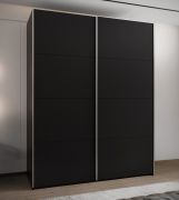 Armoire / Armoire à portes coulissantes | 2 portes coulissantes | 2 tringles à vêtements | 245,5 x 190 x 65 cm | 11 compartiments | 10 étagères | Couleur : noir | Fermeture en douceur