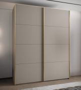 Armoire / Armoire à portes coulissantes | 2 portes coulissantes | 245,5 x 190 x 64 cm | 2 tringles à vêtements | 11 compartiments | 10 étagères | Couleur : cachemire | Fermeture en douceur