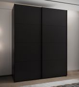 Penderie / Armoire à portes coulissantes / 2 tringles à vêtements / 245,5 x 200 x 64 cm / 2 portes coulissantes / 11 compartiments / 6 étagères / Couleur : Noir / Soft-Close