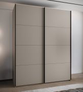 Armoire / Armoire à portes coulissantes | 2 portes coulissantes | 11 compartiments | 245 x 200 x 64 cm | 10 étagères | 2 tringles à vêtements | Couleur : cachemire | Fermeture en douceur