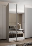 Armoire / Armoire à portes coulissantes | 2 portes coulissantes | 245,5 x 100 x 64 cm | 2 tringles à vêtements | Couleur : cachemire | 6 étagères | 6 compartiments