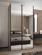 Armoire / Armoire à portes coulissantes | 245,5 x 130 x 64 cm | 2 tringles | Fermeture en douceur | 2 portes coulissantes | Couleur : cachemire | 6 compartiments | 6 compartiments