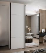 Penderie / Armoire à portes coulissantes / 11 compartiments / Couleur : blanc / 245,5 x 180 x 64 cm / 2 tringles à vêtements / 2 portes coulissantes / Miroir / Soft-Close