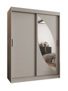 Armoire penderie Jorasses 12 | Portes coulissantes | 1 porte miroir | 150 cm | Kaschmir | 5 compartiments