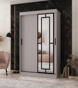 Penderie / Armoire à portes coulissantes / Cachemire / 5 compartiments / 2 tringles à vêtements / Finition haut de gamme / 120 x 62 x 200 cm / Porte miroir décorative