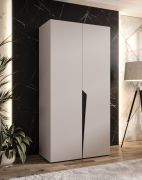 Armoire / 1 compartiment / Couleur : Cachemire / 1 tringle à vêtements / Fonction Soft-Close / 1 mètre de large / Poignées : Noir / Chants ABS / Dimensions : 100 x 52 x 202 cm