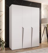 Armoire à portes battantes / Penderie / Couleur : Blanc / 3 portes / Poignées : Cachemire / 2 compartiments / 2 tringles à vêtements / Dimensions : 150 x 52 x 202 cm / Fonction Soft-Close