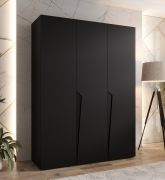 Armoire à portes battantes / Penderie / Couleur : Noir / 3 portes / Poignées : Noir / 2 compartiments / 2 tringles à vêtements / Dimensions : 150 x 52 x 202 cm / Fonction Soft-Close