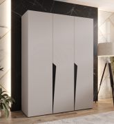 Armoire à portes battantes / Penderie / Couleur : Cachemire / 3 portes / Poignées : Noir / 2 compartiments / 2 tringles à vêtements / Dimensions : 150 x 52 x 202 cm / Fonction Soft-Close
