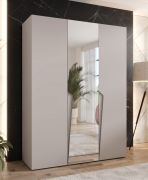 Armoire à portes battantes / Penderie / Couleur : Cachemire / 1 porte miroir / Poignées : Cachemire / 2 compartiments / Soft-Close / 2 tringles à vêtements / Dimensions : 150 x 52 x 202 cm / ABS