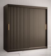Armoire au design sobre Balmenhorn 64, Couleur : Noir mat - Dimensions : 200 x 180 x 62 cm (h x l x p), avec 10 compartiments et deux tringles à vêtements