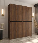 Armoire / Couleur : Noyer Warmia / 8 portes battantes / 6 compartiments / Système de fermeture Soft-Close / 2 tringles à vêtements / 160 x 52 x 203 cm / Finition haut de gamme / Pour chambre à coucher