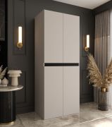Armoire à portes battantes / Penderie / Cachemire / 4 portes battantes / 3 compartiments / Système de fermeture Soft-Close / 1 tringle à vêtements / 80 x 52 x 203 cm / Pour chambre à coucher