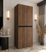 Penderie / Armoire à portes battantes / Couleur : Noyer Warmia / 4 portes battantes / 3 compartiments / Système de fermeture Soft-Close / 1 tringle à vêtements / 90 x 52 x 203 cm / Pour chambre à coucher