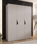 Penderie / 3 portes / Couleur : Cachemire / Poignées : Noir / Dimensions : 150 x 52 x 202 cm / 2 tringles à vêtements / 2 compartiments / Armoire à portes battantes
