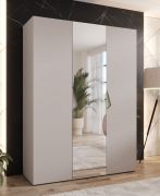 Armoire à portes battantes / Penderie / 1 porte miroir / Couleur : Cachemire / 2 compartiments / Poignées : Cachemire / 2 tringles à vêtements / Soft-Close / Dimensions : 150 x 52 x 202 cm