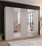 Armoire / 2 portes miroir / Couleur : Cachemire / 2,5 mètres de large / 3 compartiments / Poignées : Cachemire / 3 tringles à vêtements / Dimensions : 250 x 52 x 202 cm / Soft-Close