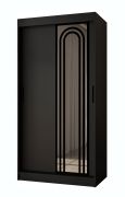 Armoire à portes coulissantes / Noir mat / 5 compartiments / 2 tringles / Finition haut de gamme / 100 x 62 x 200 cm / Armoire / Porte miroir / Design moderne