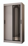 Armoire à portes coulissantes / Cachemire / 5 compartiments / 2 tringles à vêtements / Finitions haut de gamme / 100 x 62 x 200 cm / Armoire / Porte miroir / Design moderne
