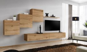 Meuble mural Balestrand 147 gris | 150 x 330 x 40 cm | Design moderne & vaste rangement