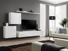 Meuble mural moderne Balestrand 65 | Blanc brillant | 150 x 250 x 40 cm | Push-to-open