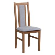 Chaise en bois Wenden en hêtre teinté noyer clair, dossier partiellement rembourré, assise rembourrée, rembourrage en mousse T-25, bois de qualité supérieure