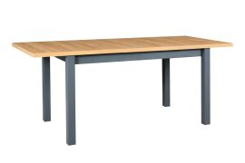 Table de salle à manger à ralonge SMEITA en graphite/chêne, dimensions 80 x 140/180 (l x p), hauteur du plateau de table 32 mm, laminé, peut accueillir jusqu'à 10 personnes