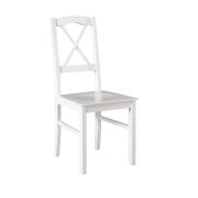 Chaise en bois blanche Karsck, corps en hêtre, hauteur d'assise 45 cm, design traditionnel, bois de hêtre massif durable, robuste, surface vernie
