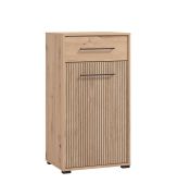 Armoire à chaussures moderne avec un tiroir Paduna 04, Couleur : Chêne Artisan, Poignées & Pieds : Noir, une porte, Trois compartiments, Dimensions : 101,5 x 54,5 x 40 cm