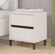 Table de chevet / 2 tiroirs / Couleur : Cachemire / Bords ABS / Dimensions : 48 x 40 x 55 cm / Table de nuit / Pour chambre à coucher / Design sobre
