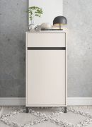 Commode / 1 tiroir / Couleur : Cachemire / 1 porte battante / Bords ABS / 2 compartiments / Dimensions : 54,5 x 40 x 109,5 cm / Pieds : Noir / Pour l'entrée